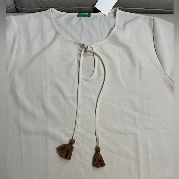 United Colors of Benetton Women’s Boho Short Sleeve Blouse - Size L - Picture 3 of 7